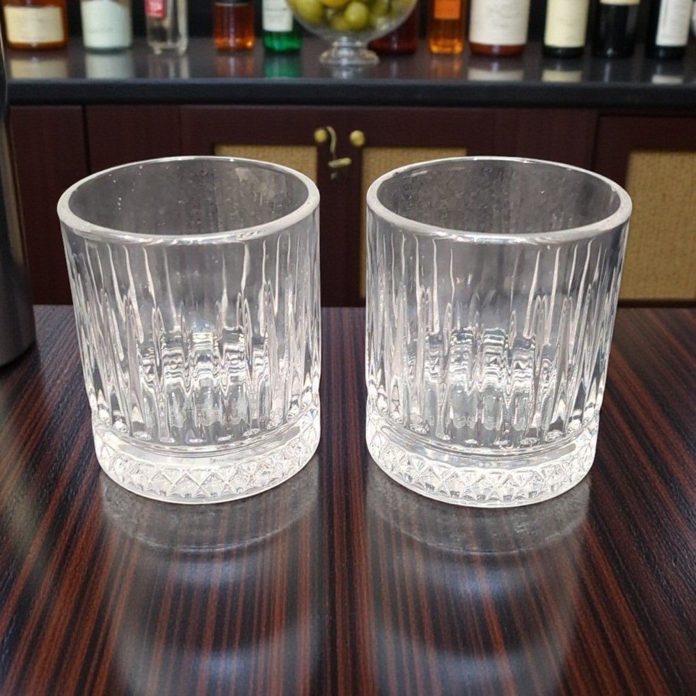 Grand Marnier Lowball Tumblers, Set of 2, Vintage Clear Barware, Whiskey Glasses
